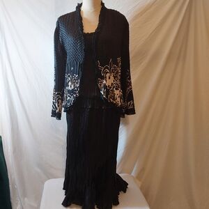 Caelian Elegant Black And Cream 3 Piece Skirt Set Size L